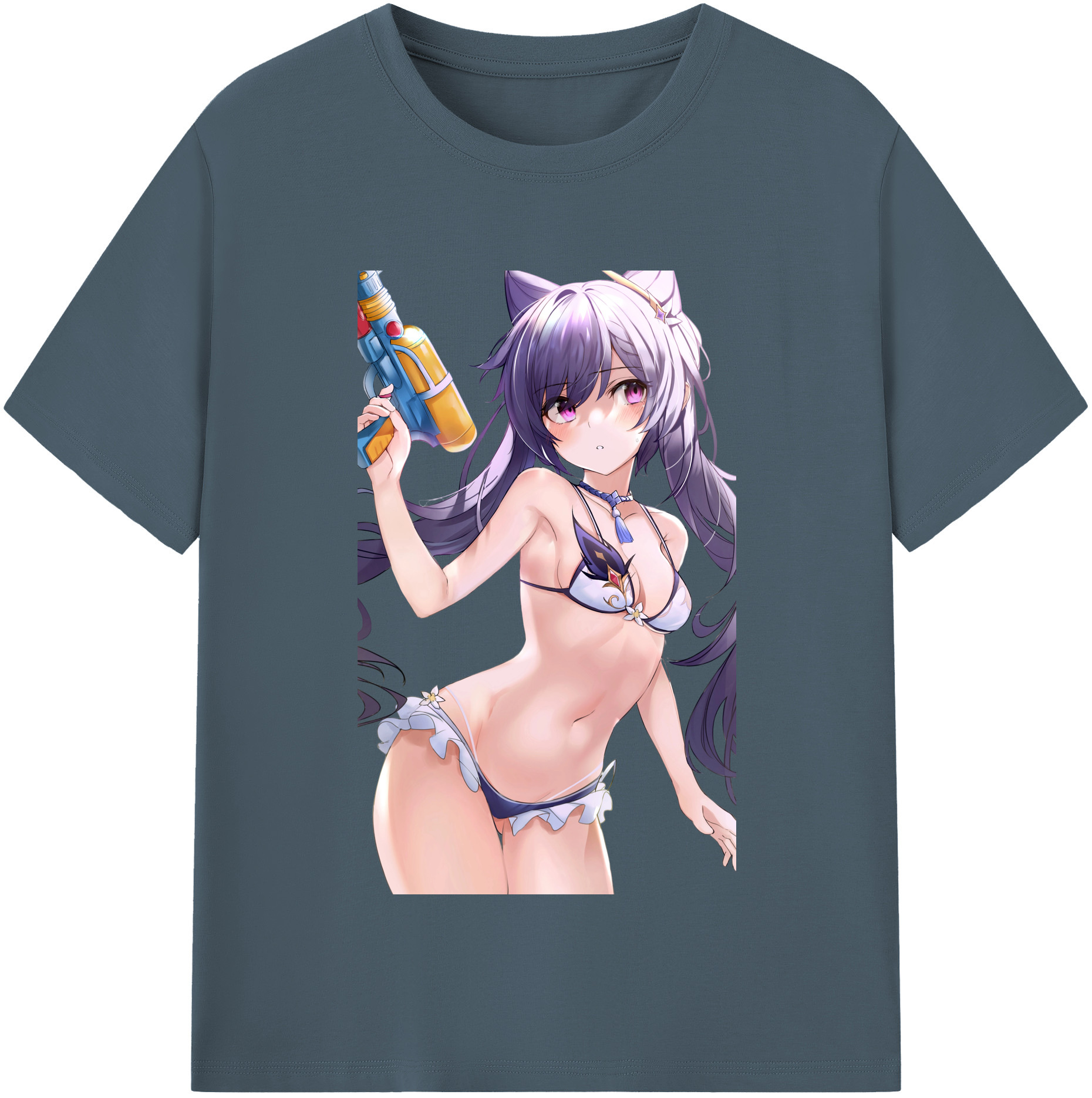 げんし神 刻晴 こくせい genshin Kokusei 綿100％半袖Tシャツ（フロントプリント）